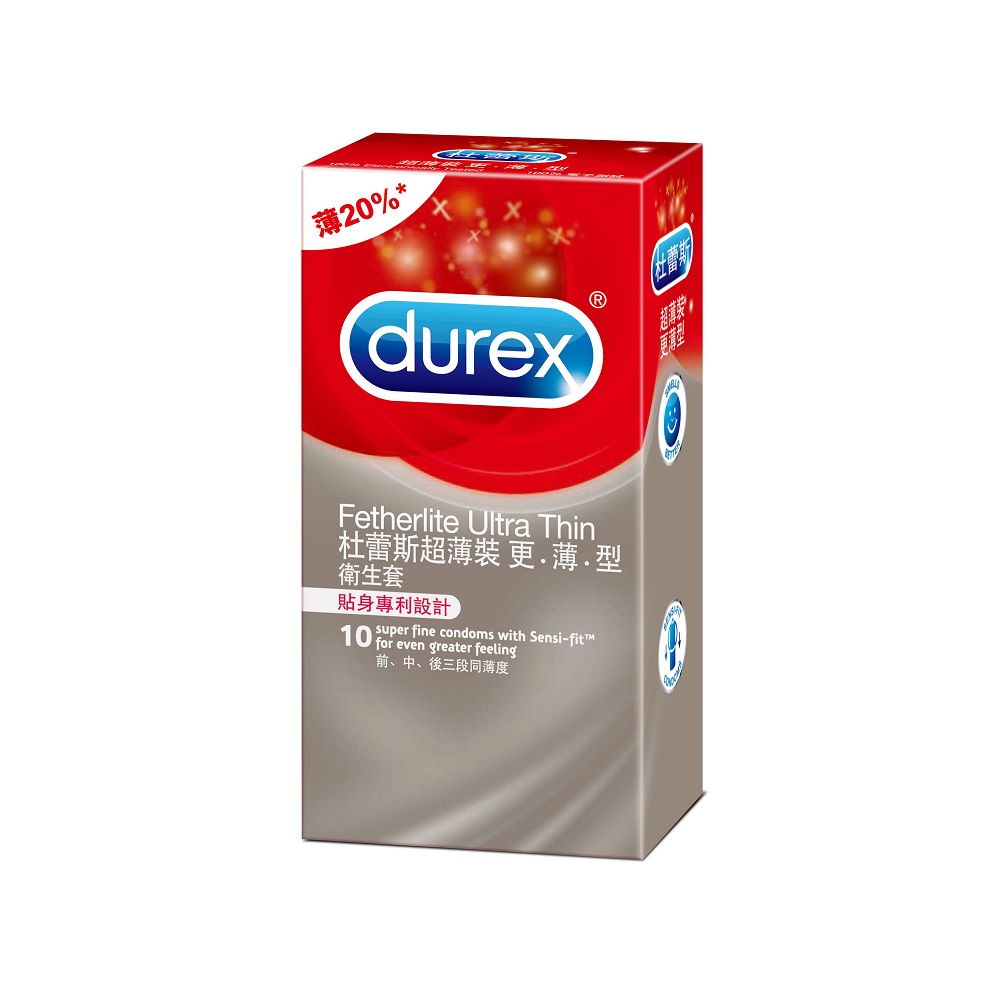 【Durex杜蕾斯】超薄裝更薄型 保險套(10入)