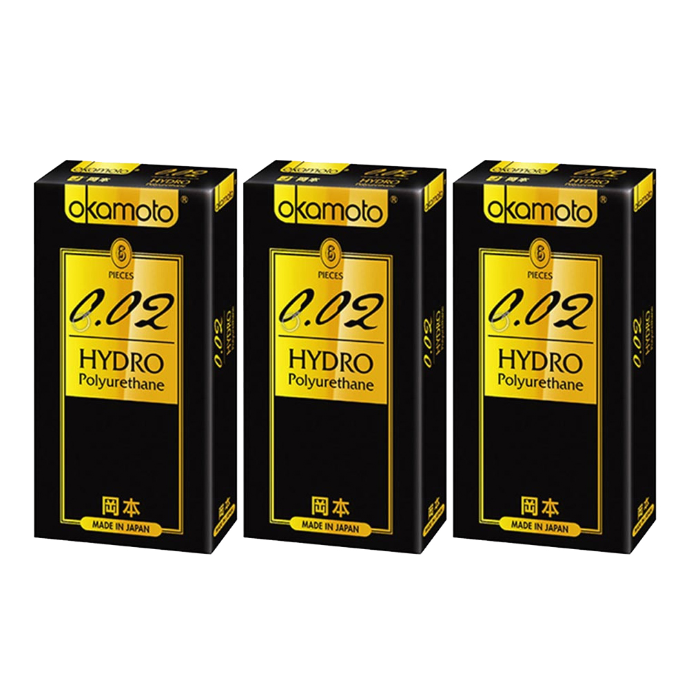 岡本002-HYDRO 水感勁薄保險套(6入裝)x3盒