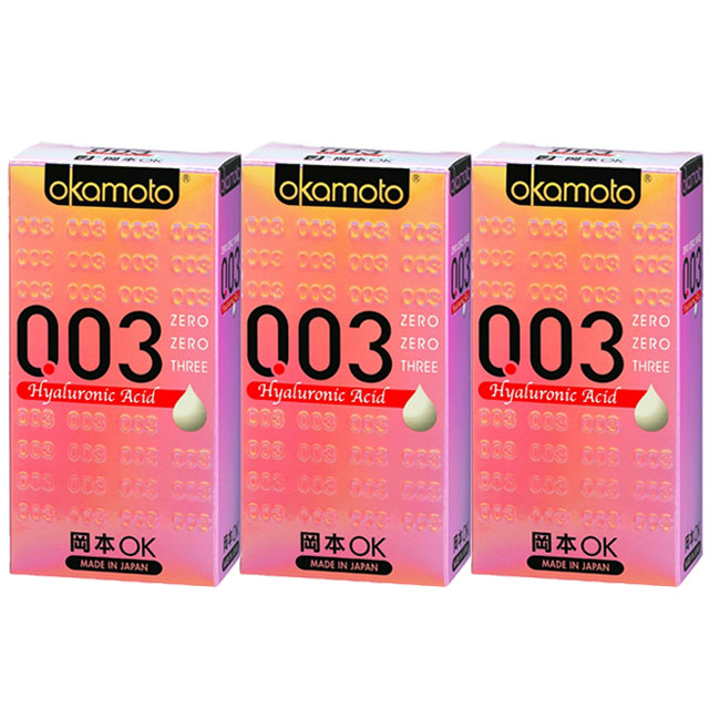 岡本003-HA 玻尿酸極薄保險套(6入裝)x3組