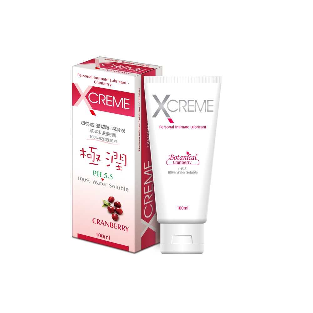 《X-Creme》超快感PH5.5 蔓越莓潤滑液(100ml/條)