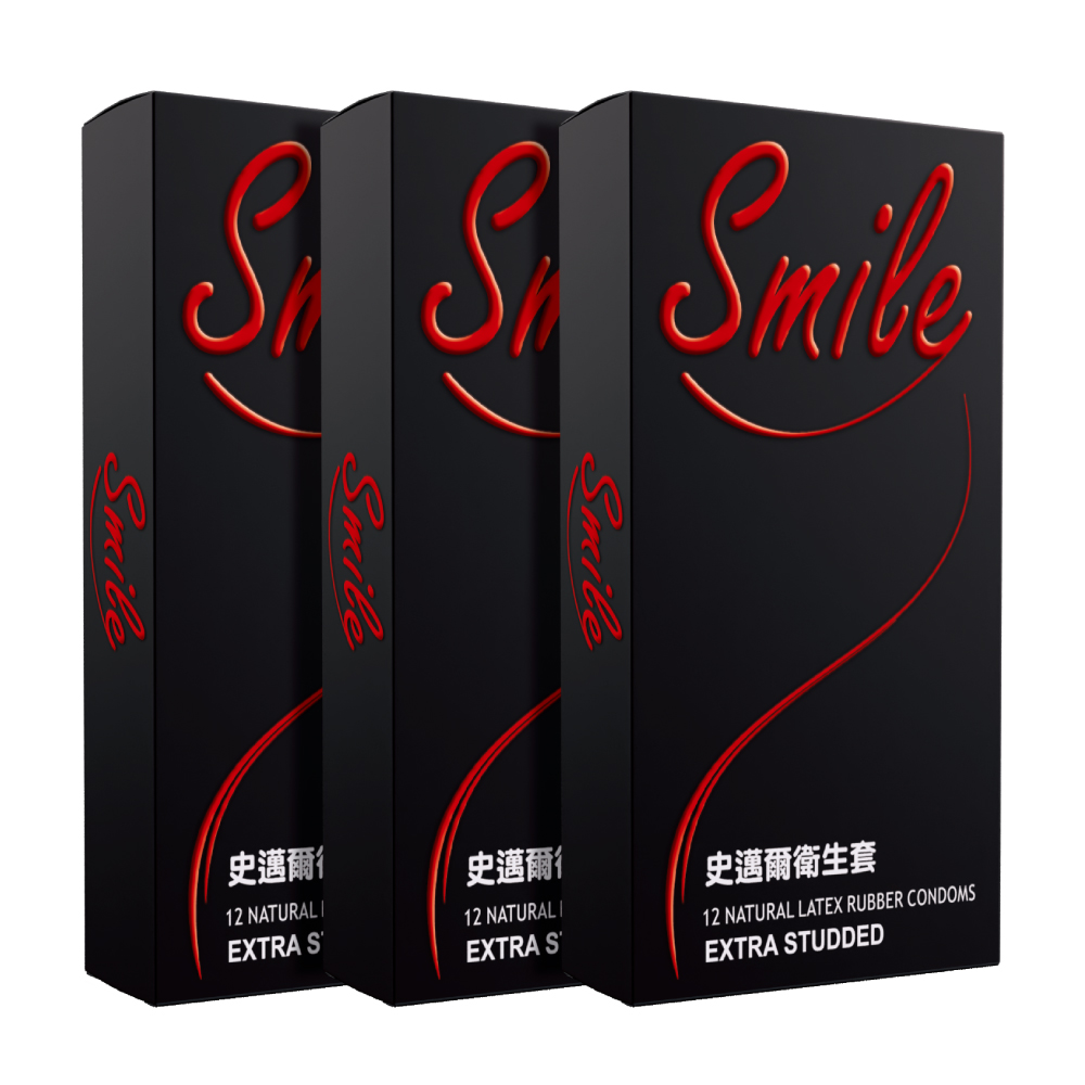 【SMILE史邁爾】顆粒衛生套保險套 12入x3盒