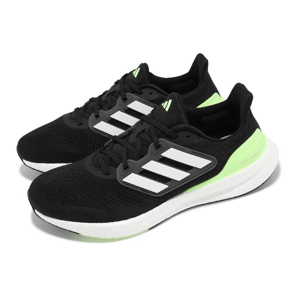 adidas 愛迪達 慢跑鞋 Pureboost 23 男鞋 寬楦 黑 綠 Boost 緩震 透氣 運動鞋 IF9657