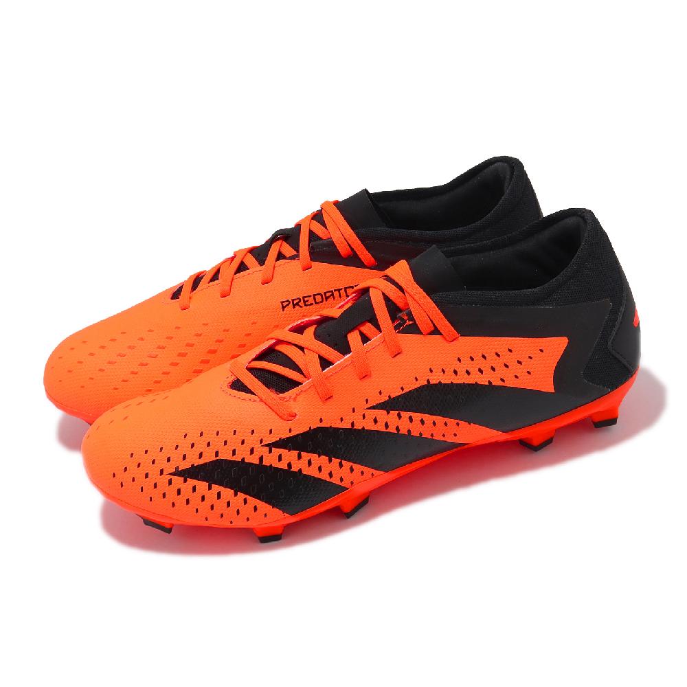 adidas 愛迪達 足球鞋 Predator Accuracy.3 L FG 男鞋 黑 橘 包覆 抓地 偏硬場地 GW4601