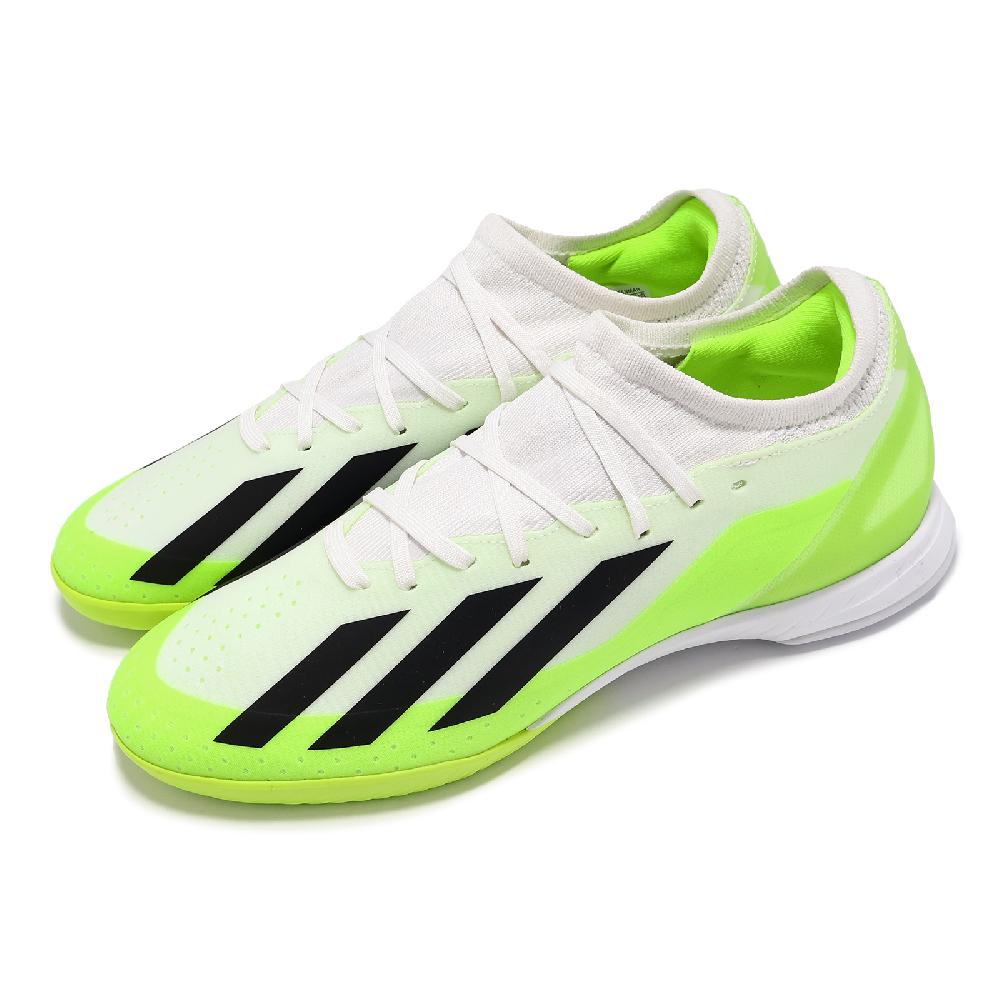 adidas 愛迪達 足球鞋 Z Crazyfast.3 In 男鞋 白 綠 針織 緩衝 室內足球 運動鞋 ID9340