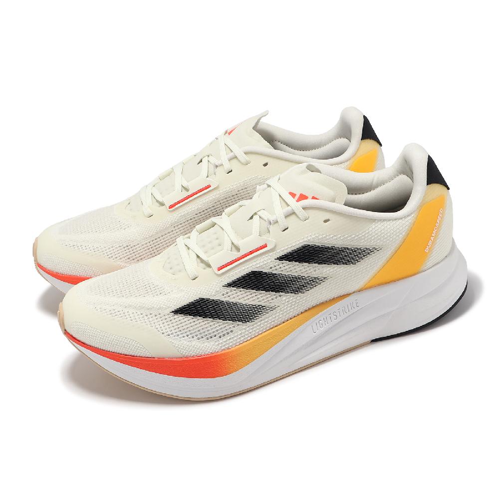 adidas 愛迪達 慢跑鞋 Duramo Speed M 男鞋 米白 橘 緩衝 回彈 輕量 慢跑鞋 IE5477