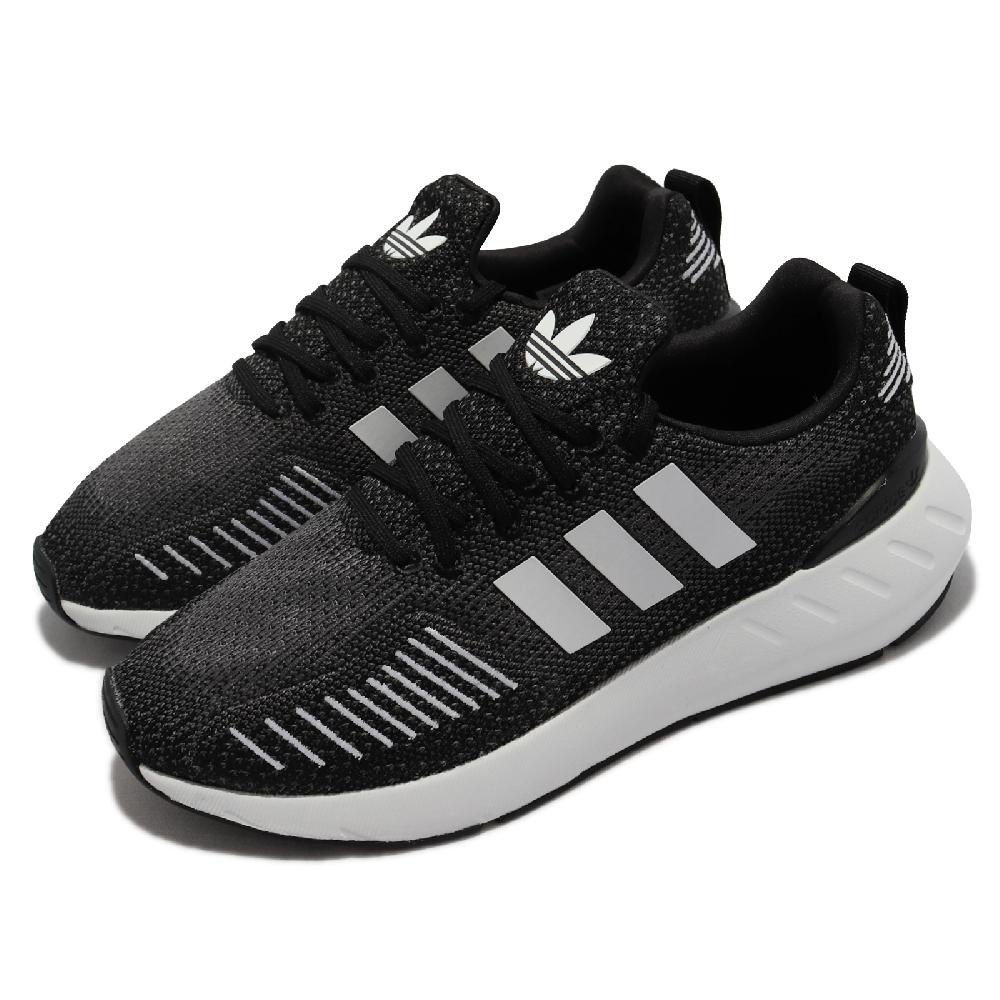 adidas 休閒鞋 Swift Run 22 運動 女鞋 愛迪達 襪套 輕量 透氣 緩震 球鞋穿搭 黑 白 GV7971