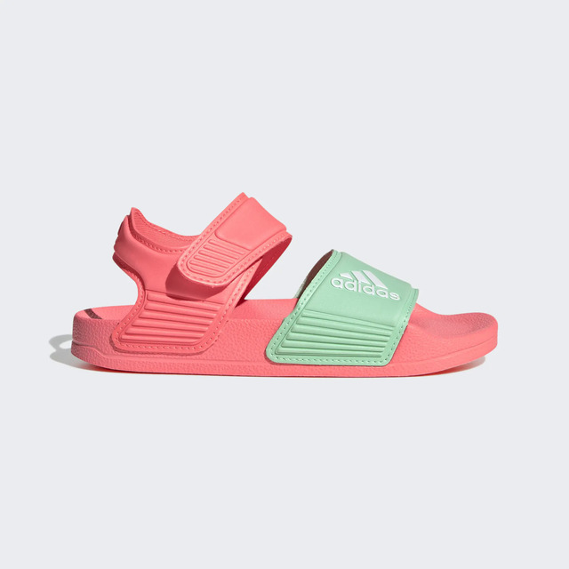 Adidas Adilette Sandal K [GW0345 童 涼鞋 休閒 舒適 輕量 快乾 魔鬼氈 粉 淺綠