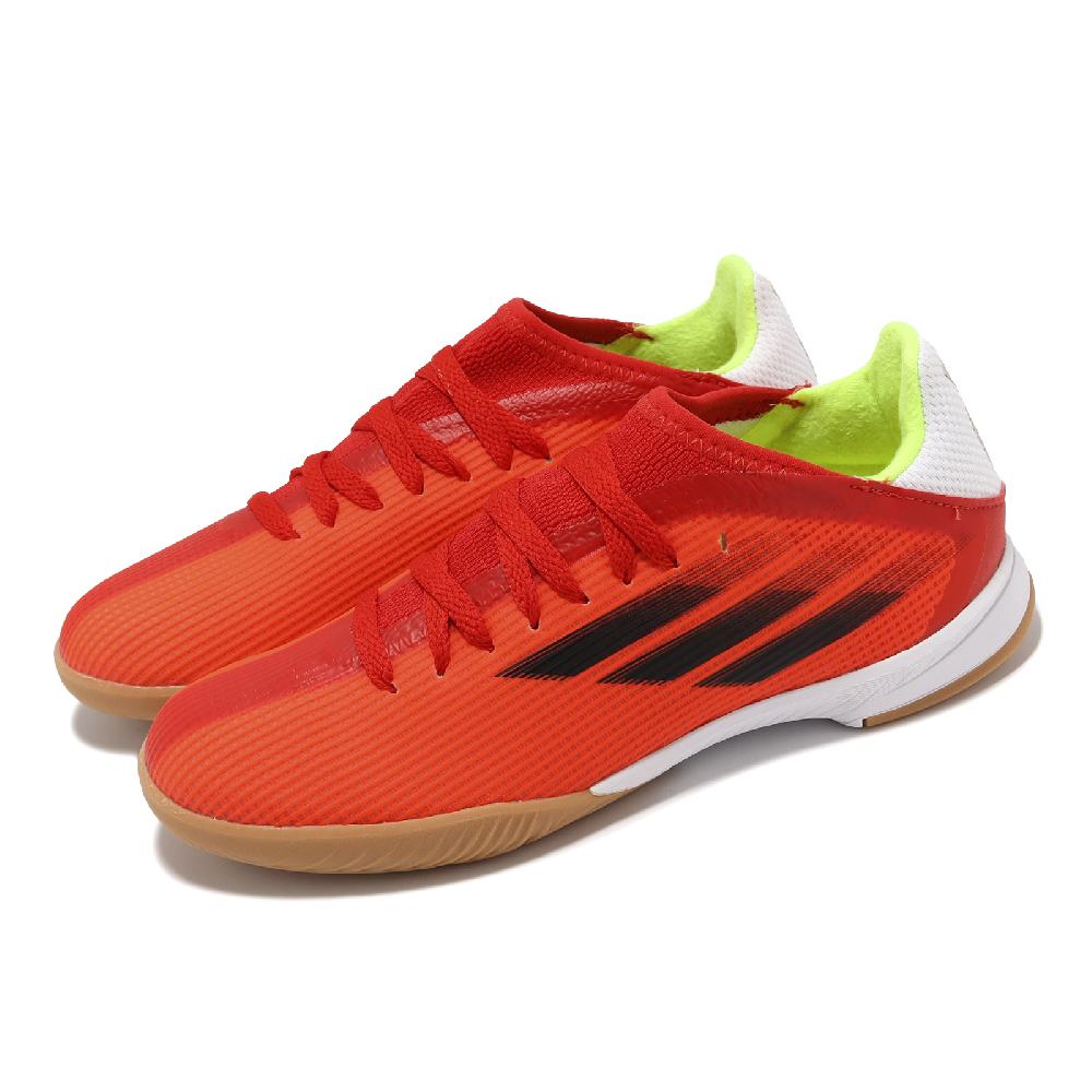 adidas 愛迪達 足球鞋 X Speedflow.3 In J 中童 橘 黑 網布 室內足球 運動鞋 小朋友 FY3314