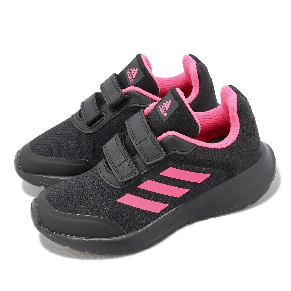 adidas 愛迪達 童鞋 Tensaur Run 2.0 CF K 中童 黑 粉 魔鬼氈 運動鞋 小朋友 IF0366