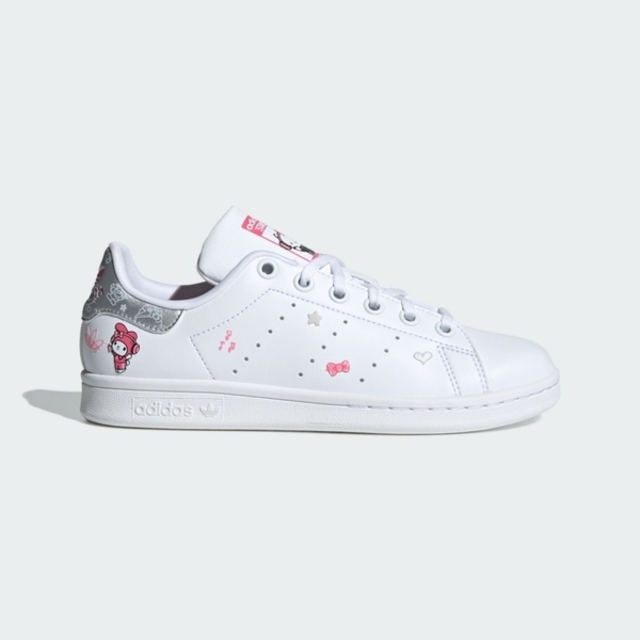 Adidas Stan Smith J [IG8407 大童 休閒鞋 經典 HELLO KITTY 聯名款 穿搭 白粉