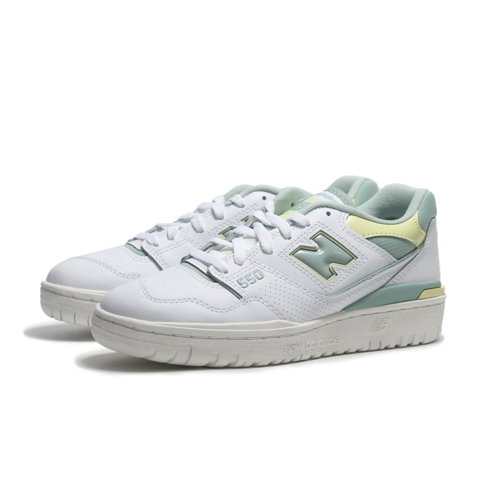 NEW BALANCE 休閒鞋 NB 550 白 蒂綠黃 漆皮LOGO 復古 女 BBW550EB