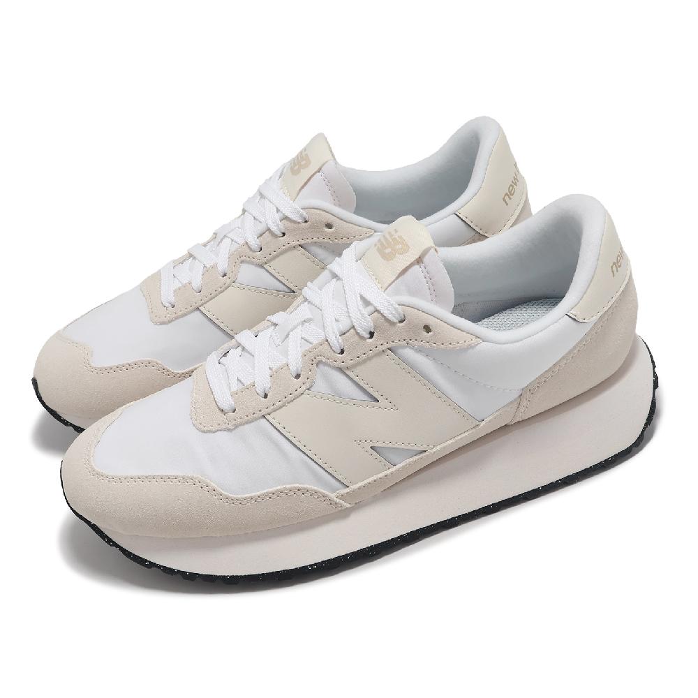 New Balance 紐巴倫 休閒鞋 237 女鞋 白 亞麻 麂皮 拼接 緩衝 情侶鞋 NB WS237CG-B