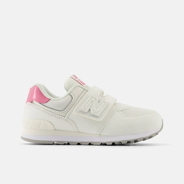 New Balance [PV5742BA 中童 休閒鞋 經典 復古 W寬楦 NB 574 魔鬼氈 麂皮 米白 粉