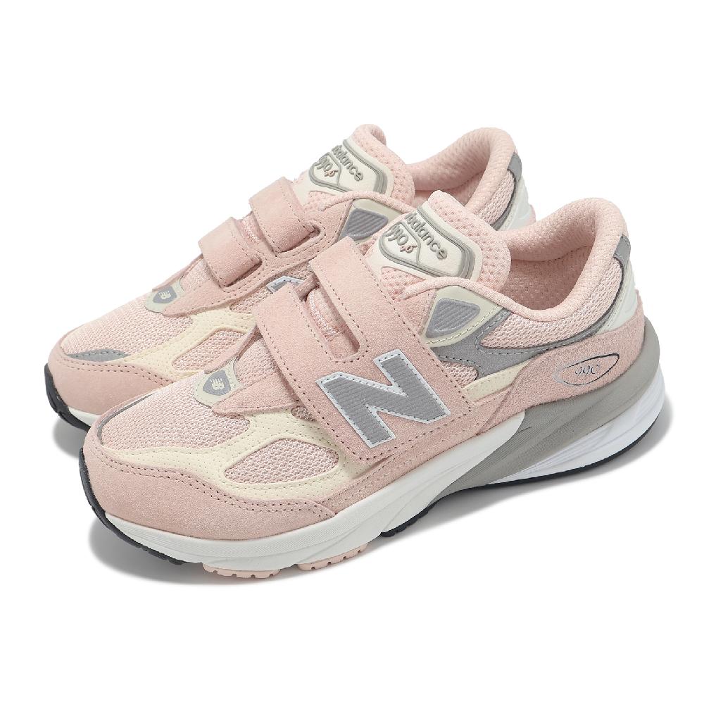 New Balance 紐巴倫 童鞋 990 V6 寬楦 雲霧粉 灰 白 中童 小朋友 運動鞋 休閒鞋 NB PV990PK6-W