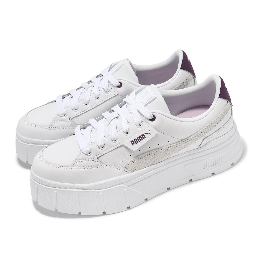 Puma 彪馬 休閒鞋 Mayze Stack Wns 女鞋 白 紫 厚底 增高 拼接 小白鞋 38436317
