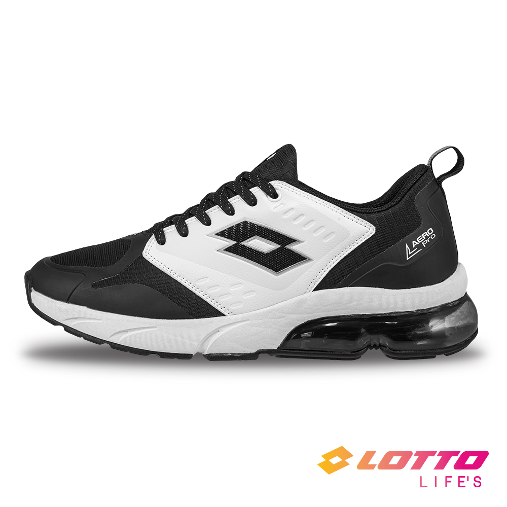 【LOTTO 義大利】男 寬楦AERO PRO 氣動慢跑鞋(黑/白)