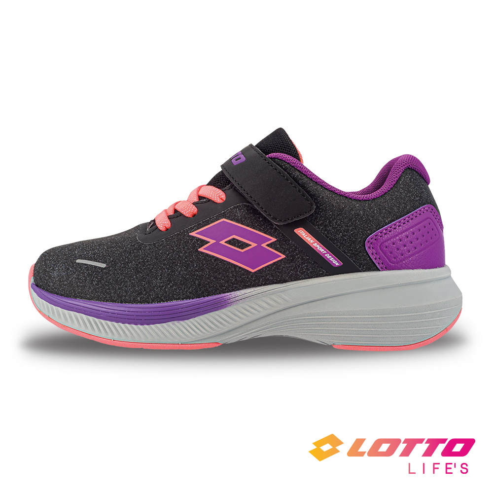 【LOTTO】童鞋 輕步 防潑水輕量跑鞋(黑紫)