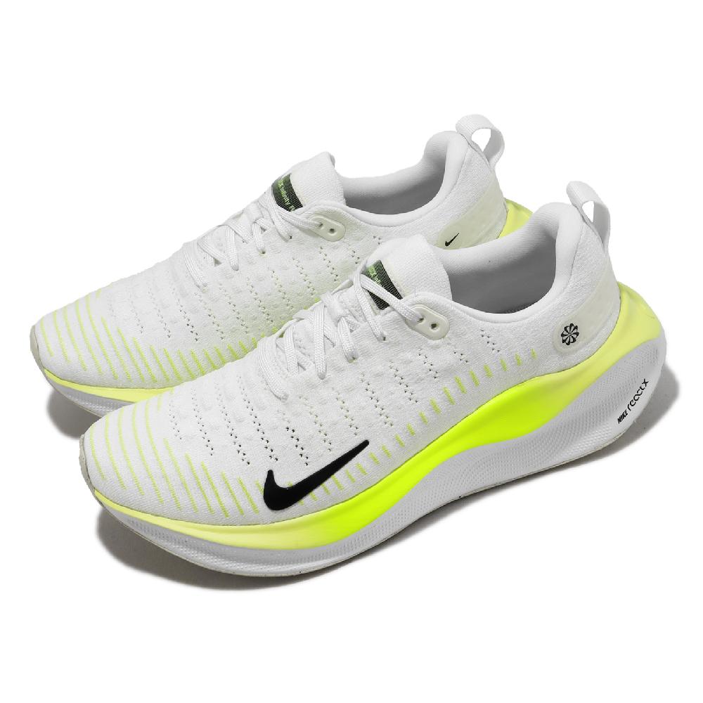 Nike 耐吉 慢跑鞋 ReactX Infinity Run 4 白 螢光黃 男鞋 緩震 針織鞋面 運動鞋 DR2665-101