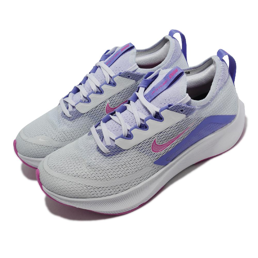 Nike 耐吉 慢跑鞋 W Zoom Fly 4 氣墊 女鞋 跑鞋 運動 灰 粉 CT2401-003