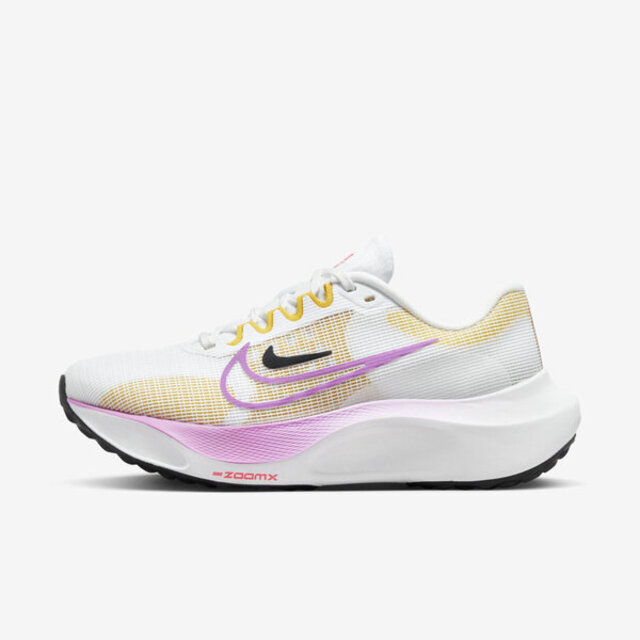 Nike Wmns Zoom Fly 5 [DM8974-100 女 慢跑鞋 運動 路跑 輕量 緩震 支撐 白紫黃