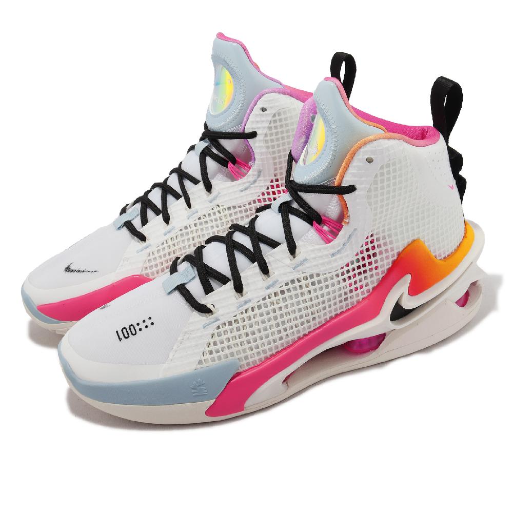 Nike 籃球鞋 Air Zoom G.T. Jump EP 男鞋 白 粉 橘 氣墊 緩震 FJ7065-100