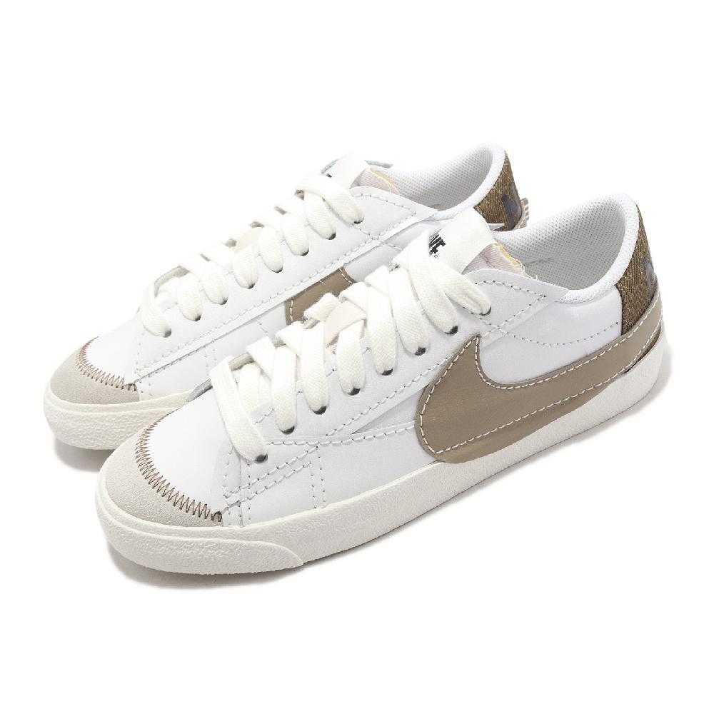 Nike 耐吉 休閒鞋 Blazer Low 77 Jumbo 女鞋 白 咖啡棕 經典 大勾 皮革 低筒 DZ2772-121