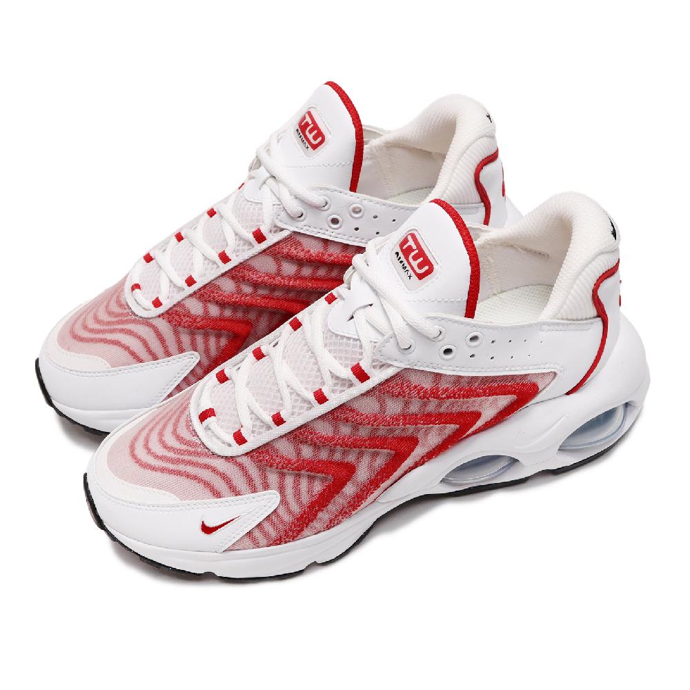 Nike 耐吉 休閒鞋 Air Max TW 男鞋 白 紅 波浪紋 復古 氣墊 網布 運動鞋 DQ3984-104