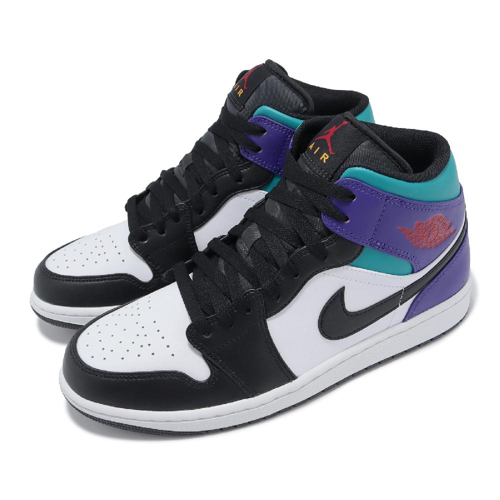 Nike 耐吉 休閒鞋 Air Jordan 1 Mid 男鞋 黑 紫 AJ1 一代 喬丹 中筒 DQ8426-154