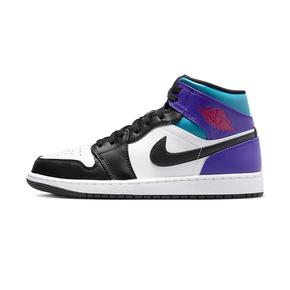 Nike Air Jordan 1 Mid 男 白籃紫 低筒 喬丹 AJ1 運動 休閒鞋 DQ8426-154