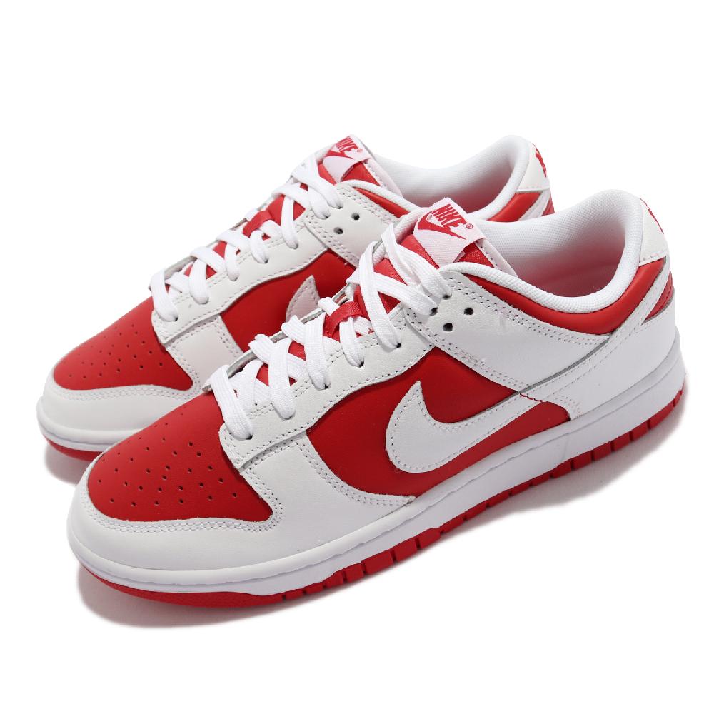 Nike 耐吉 休閒鞋 Dunk Low Retro 男鞋 白 紅 經典款 反轉白紅 皮革 DD1391-600