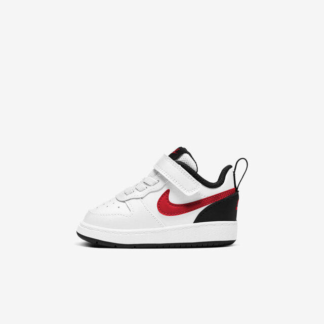 Nike Court Borough Low 2 TDV [BQ5453-110 小童 休閒鞋 基本款 魔鬼氈 白紅黑