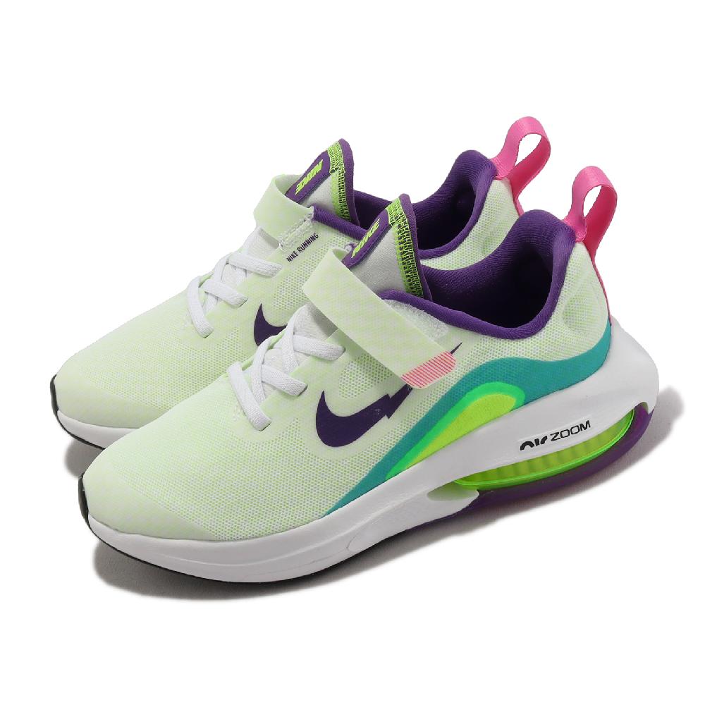Nike 耐吉 童鞋 Air Zoom Arcadia 2 SE PSV 中童 白 綠 氣墊 魔鬼氈 運動鞋 小朋友 FB2357-100