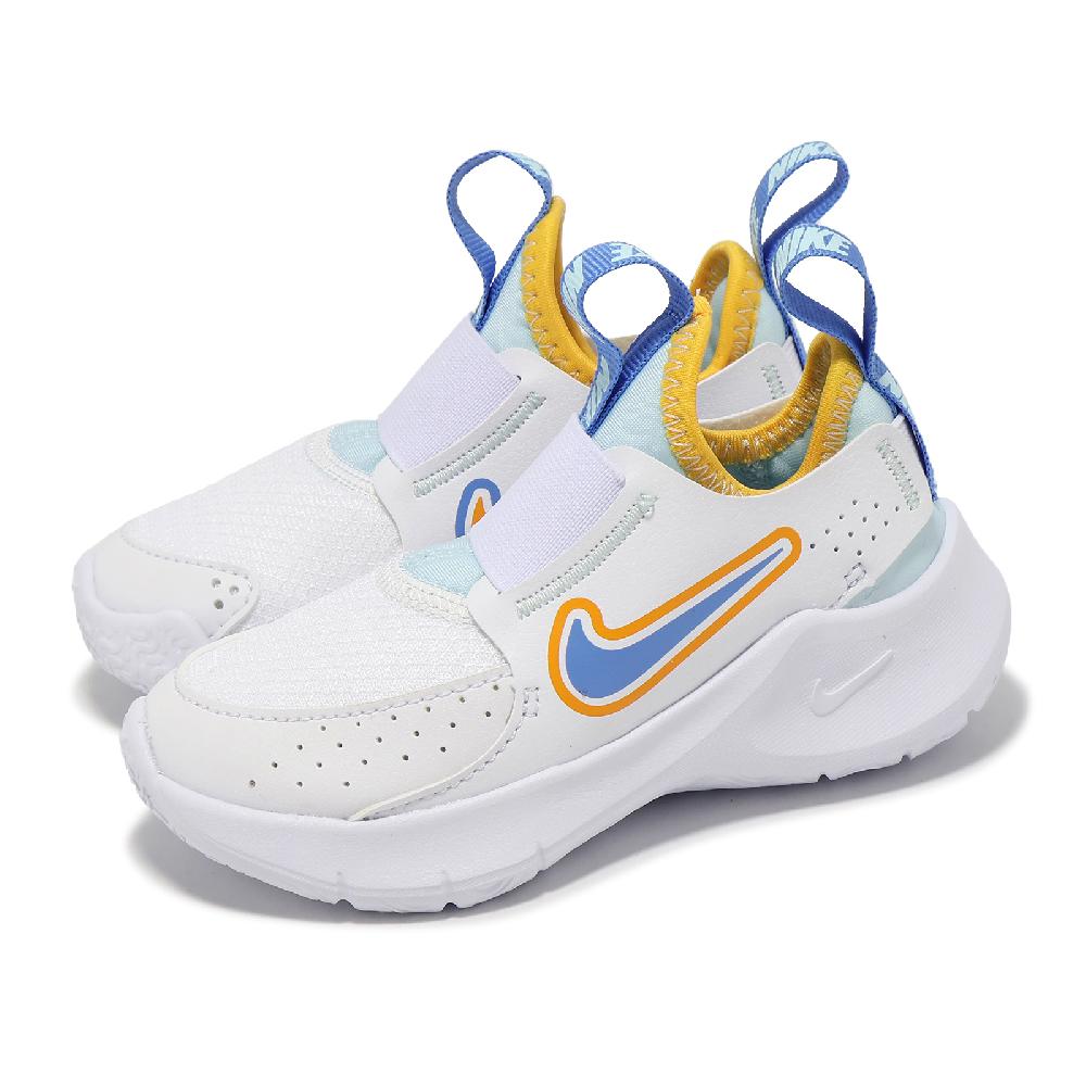 Nike 耐吉 童鞋 Flex Runner 3 PS 中童 小朋友 白 藍 套入式 無鞋帶 運動鞋 HJ3496-141