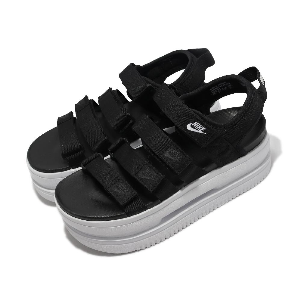 Nike 涼拖鞋 Wmns Icon Classic Sandal 女鞋 黑 白 魔鬼氈 增高 厚底 DH0223-001