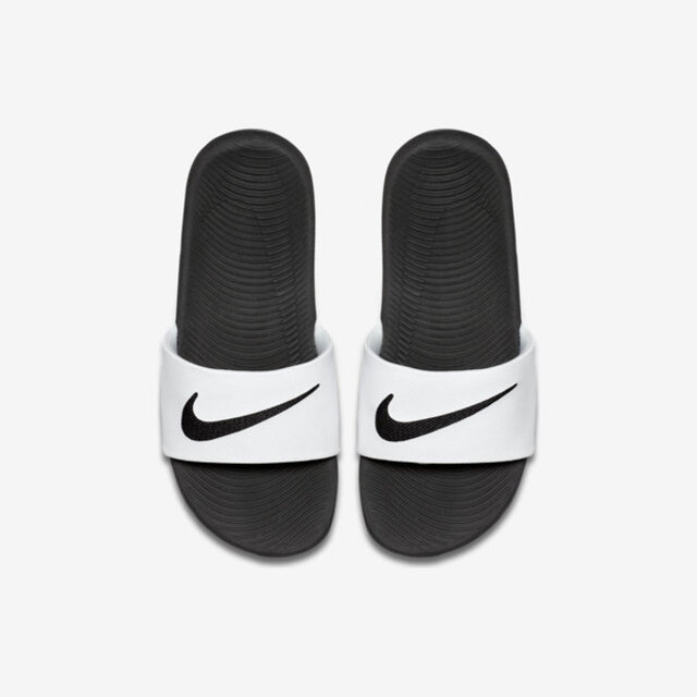 Nike Kawa Slide GS/PS [819352-100 大童 涼拖鞋 運動 休閒 輕量 舒適 簡約 白 黑