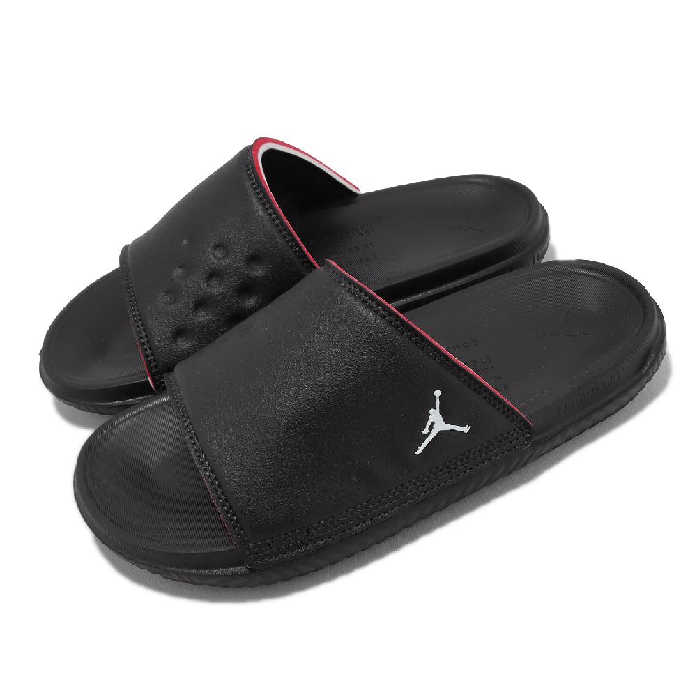 Nike 耐吉 拖鞋 Jordan Play Slide GS 女鞋 大童鞋 黑 紅 皮革 一片拖 運動拖鞋 喬丹 DN3596-060