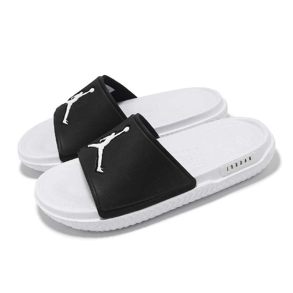 Nike 耐吉 拖鞋 Jordan Jumpman GS 大童 女鞋 白 黑 喬丹 緩震 涼拖鞋 FQ1597-010