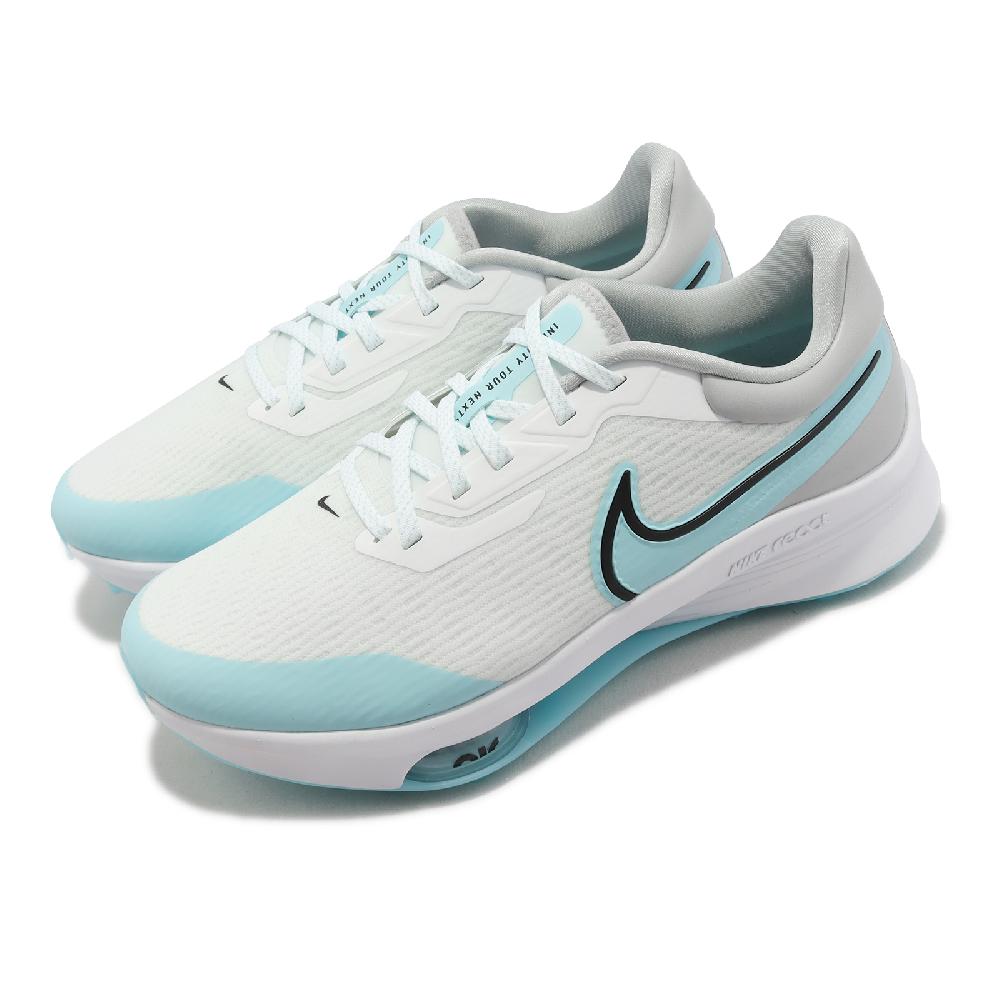 Nike 高爾夫球鞋 Air ZM Infinity Tour Next% 男鞋 寬楦 水藍色 鞋釘 緩震 DM8446-114