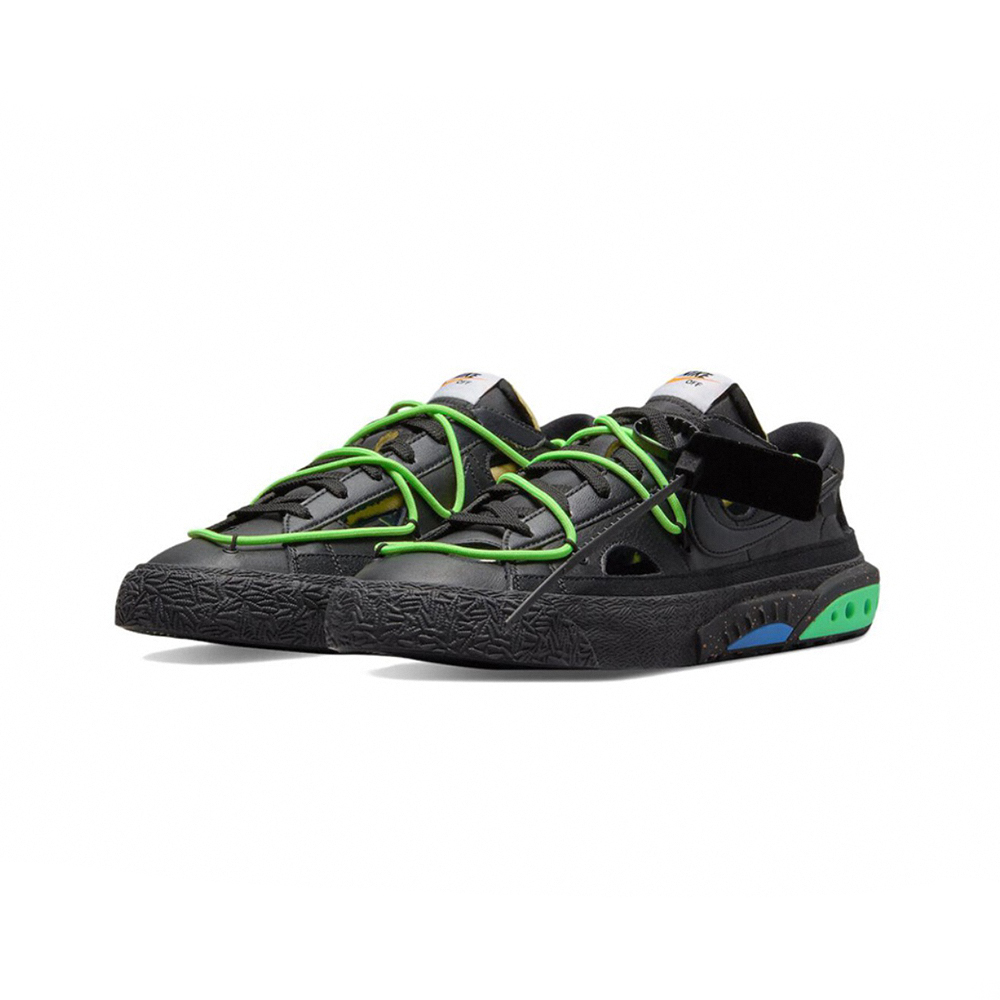 Off-White x Nike Blazer Low 解構 黑綠 滑板鞋 休閒鞋 DH7863-001