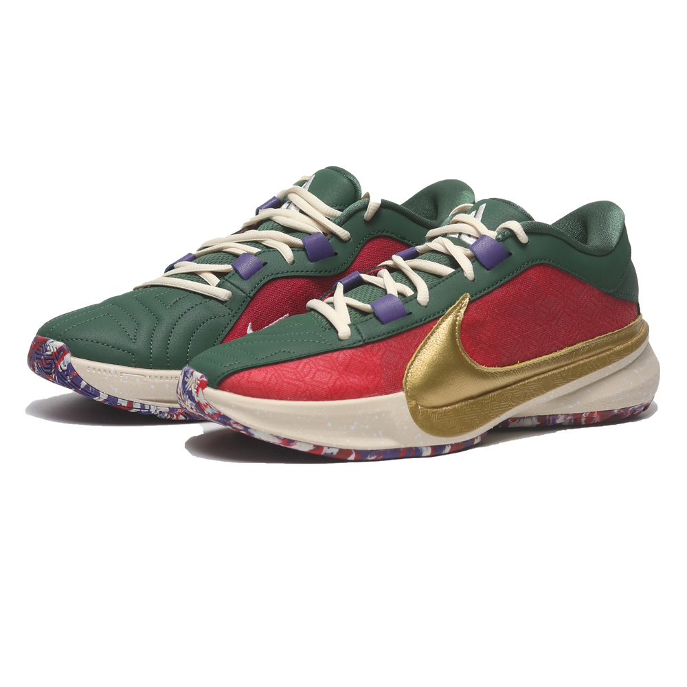 NIKE 籃球鞋 ZOOM FREAK 5 EP 紅綠金 耐磨 實戰鞋 男 DZ2945-600