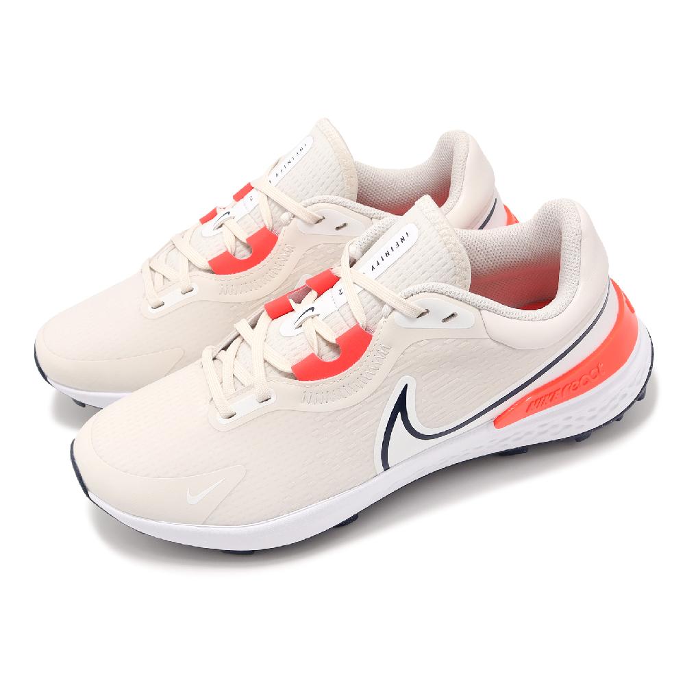 Nike 耐吉 高爾夫球鞋 Infinity Pro 2 Wide 男鞋 寬楦 米白 紅 透氣 支撐 緩衝 運動鞋 DM8449-041