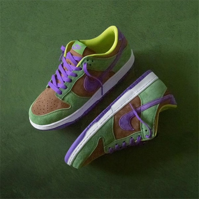 NIKE 休閒鞋 DUNK LOW VENEER 棕綠紫 醜小鴨 低筒 男 DA1469-200