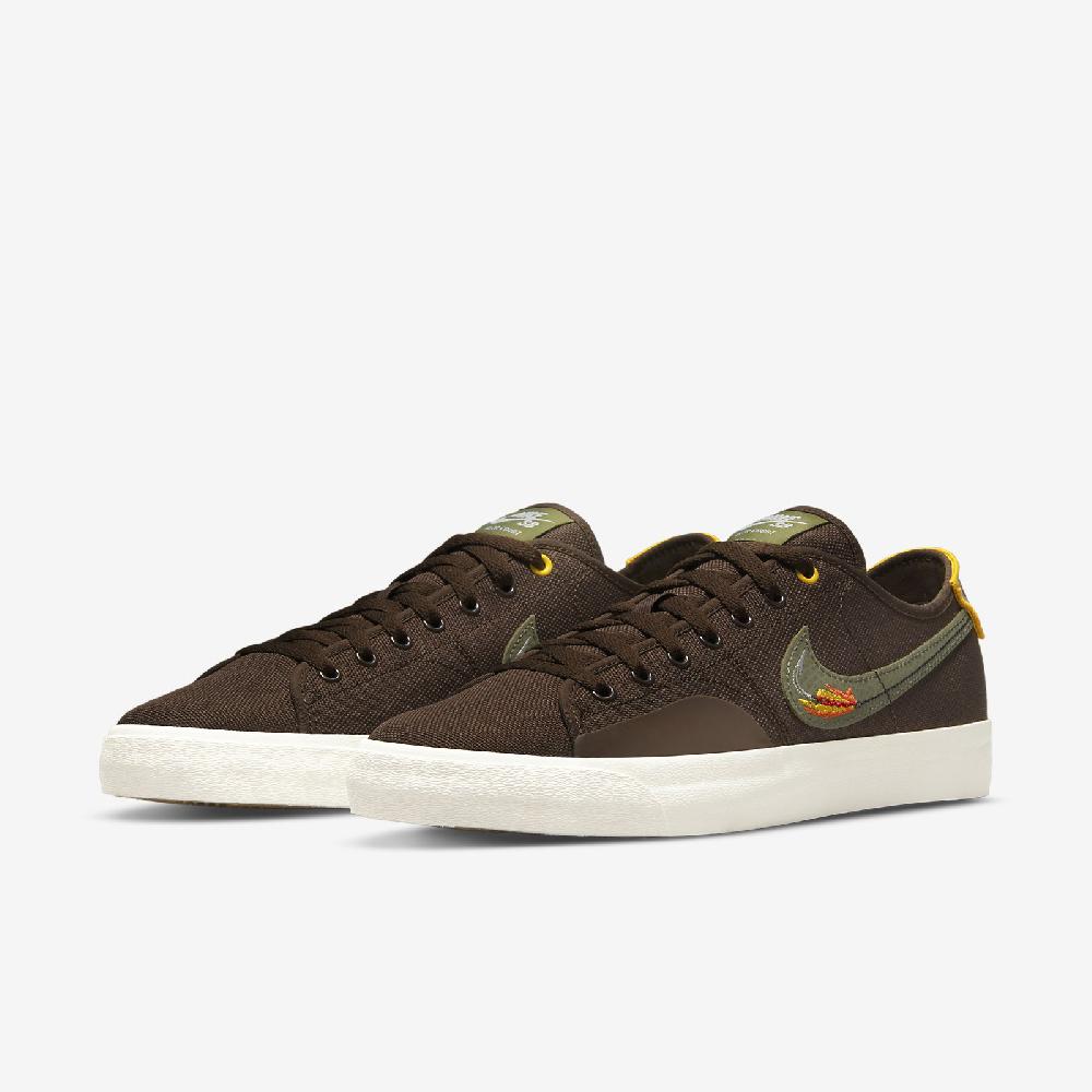 Nike 耐吉 聯名滑板鞋 SB Blazer Court DVDL 男鞋 咖啡 綠 帆布 選手 運動鞋 CZ5605-200