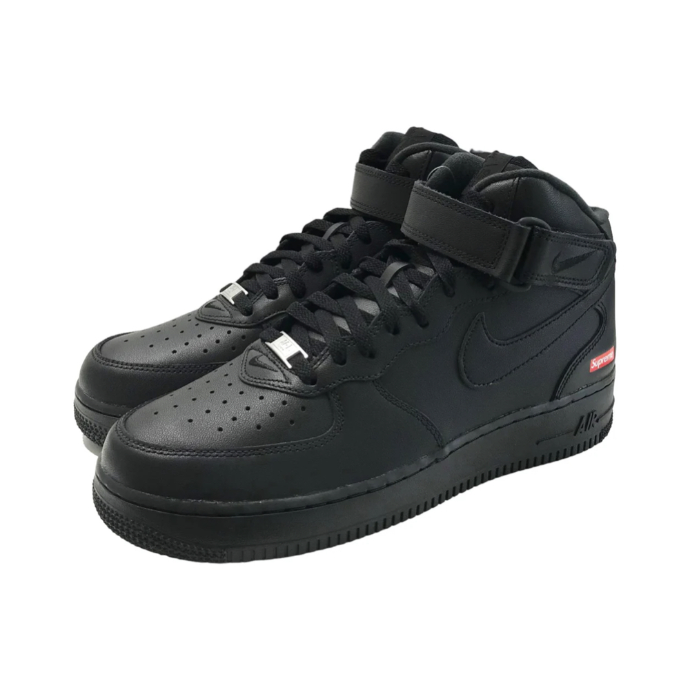 Supreme x Nike Air Force 1 Mid Black 黑色 中筒 潮牌 聯名款 休閒鞋 男鞋 FZ8784-001