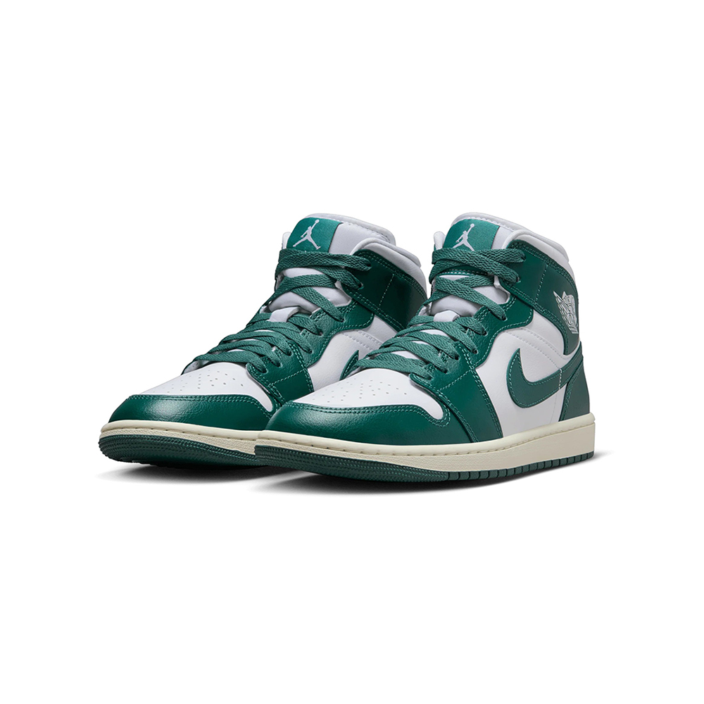 W Air Jordan 1 Mid 白綠 中筒 休閒鞋 女鞋 BQ6472-133
