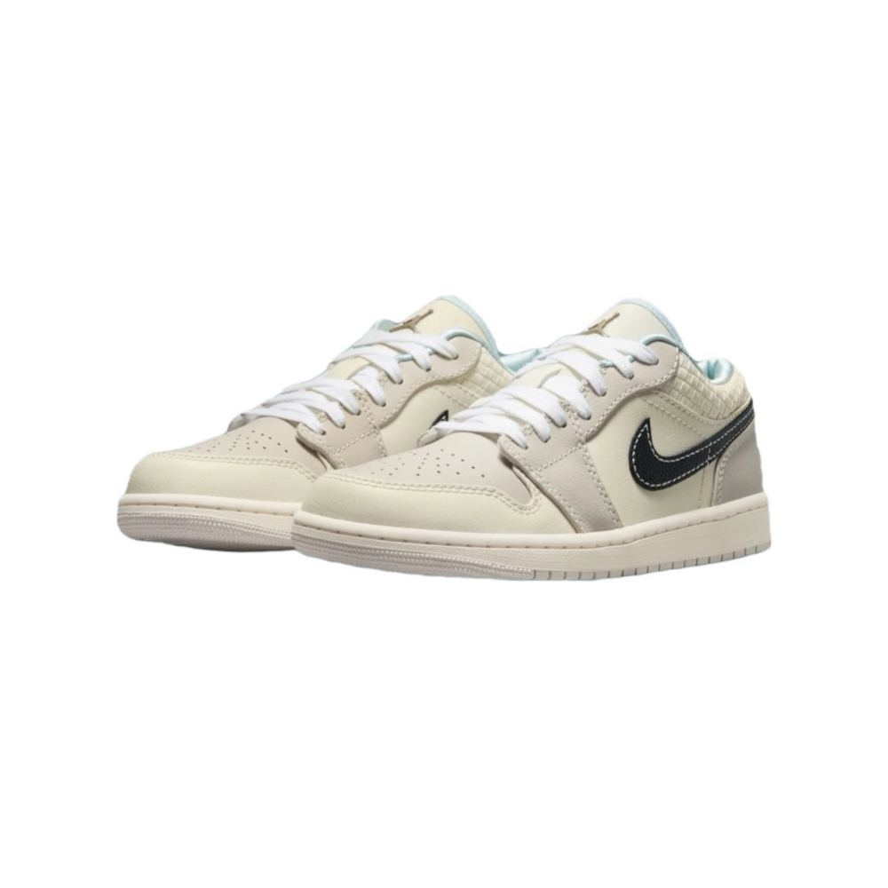 W Air Jordan 1 Low Sanddrift 椰奶編織 白皮革 經典 休閒鞋 女鞋 HQ3440-101