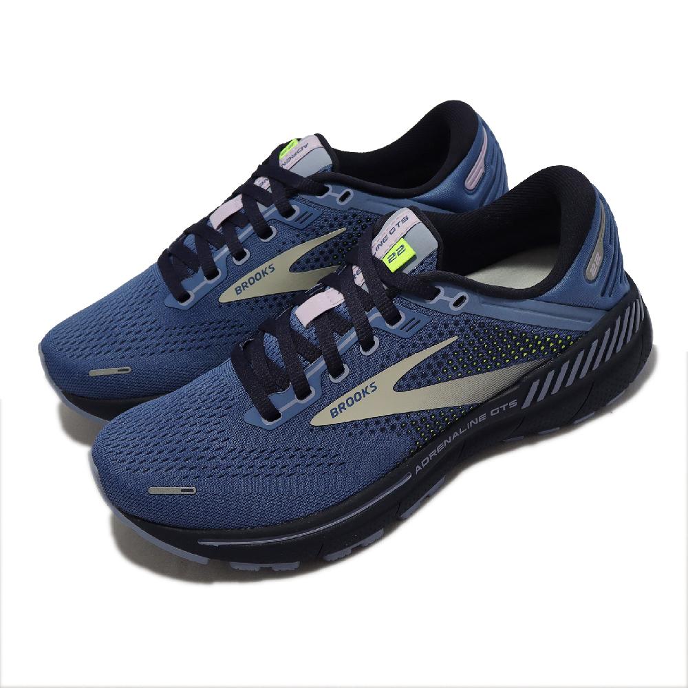 Brooks 慢跑鞋 Adrenaline GTS 22 女鞋 藍 黑 腎上腺素 緩震 路跑 馬拉松 運動鞋 1203531B467