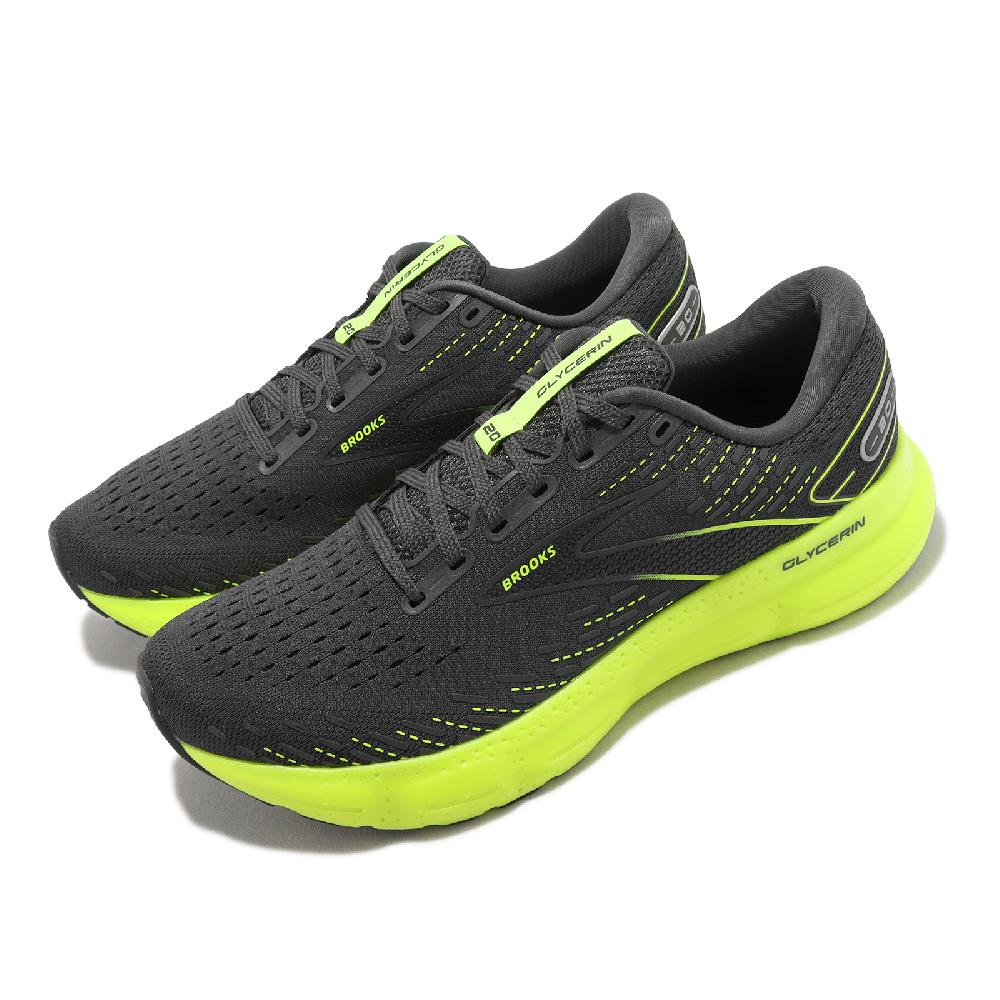 Brooks 布魯克斯 慢跑鞋 Glycerin 20 男鞋 黑 黃 甘油系列20代 氮氣中底 運動鞋 1103821D012