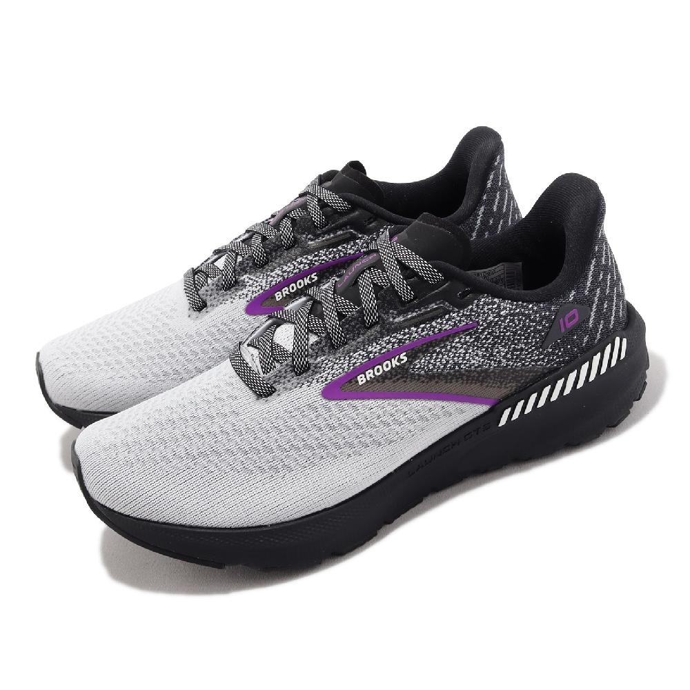 Brooks 布魯克斯 競速跑鞋 Launch GTS 10 D 寬楦 女鞋 黑 白 紫 發射系列 緩震 運動鞋 1203991D085