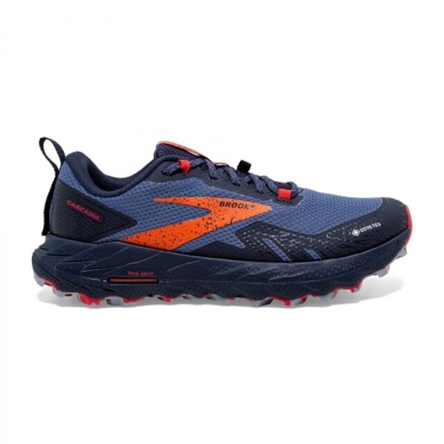 Brooks Cascadia 17 Gtx [1203911B460 女 越野跑鞋 運動 戶外 防水 輕量 藍 橘